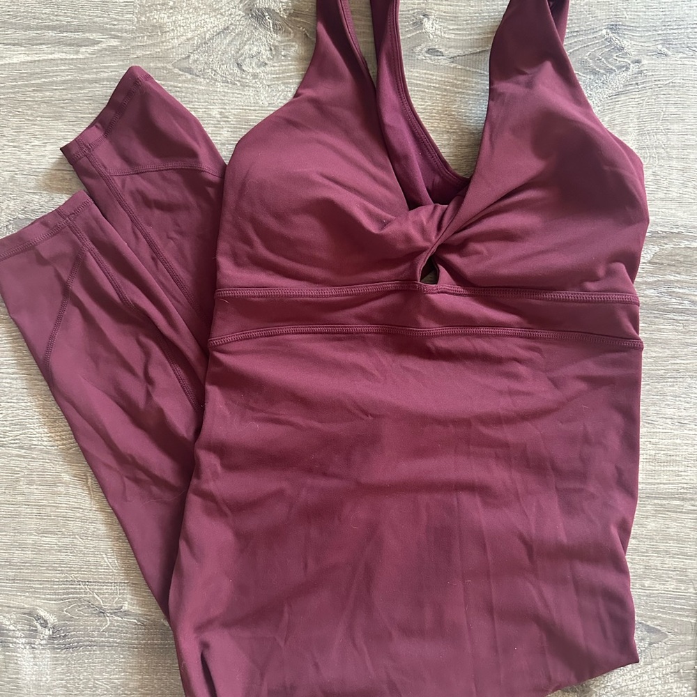 Fabletics Burgundy Kloe Kardashian Activewear Bodysuit